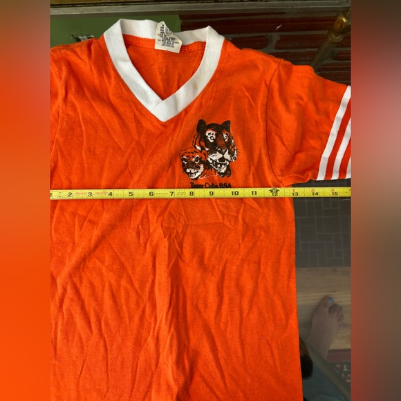 Vintage 80s Boy Scouts of America Tiger Cub Shirt Orange Made in USA Med 10-12 - Picture 2 of 10